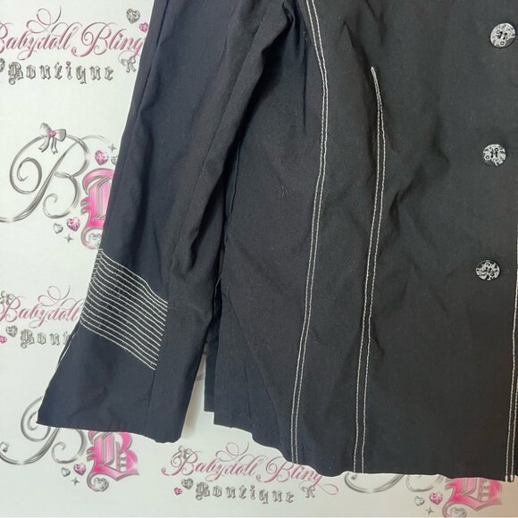 Joseph ribkoff blazer button up white Black Striped Women's Jacket - Picture 3 of 4